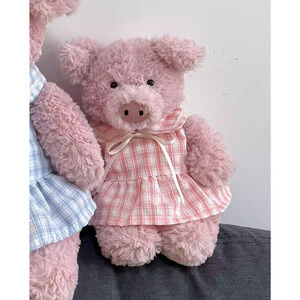 Bartholomew bear cute custom clothes outfits - pink plaid dress - FX17 (Large)